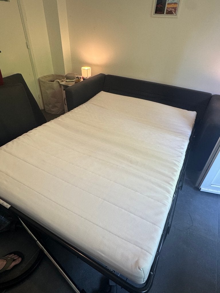 Canapé lit 2 places (modèle IKEA VIMLE) Sofa Bed, 75 à 100 cm, Convertible lit avec matelas IKEA 12cm, Enlèvement, Utilisé