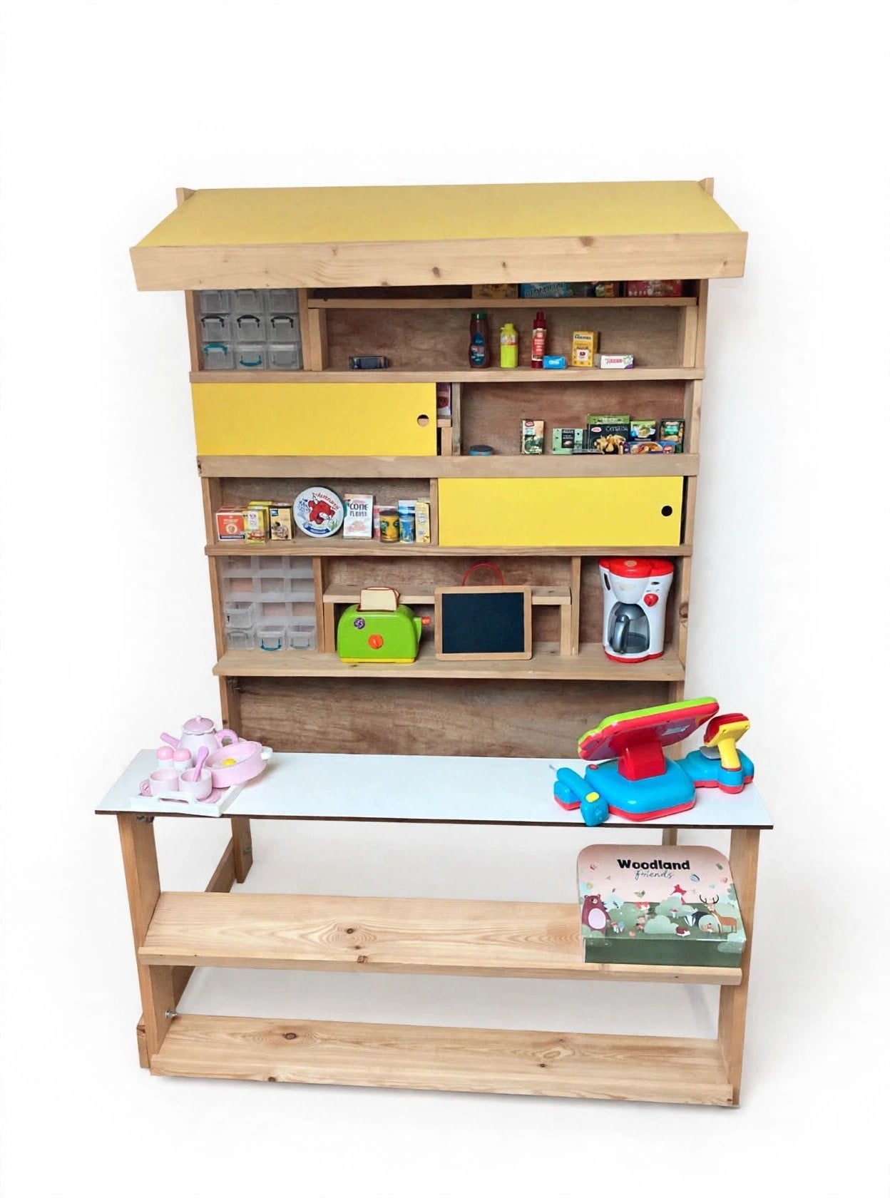 Zelfgemaakte Houten kinderwinkel - speelwinkel, Ophalen, Zo goed als nieuw