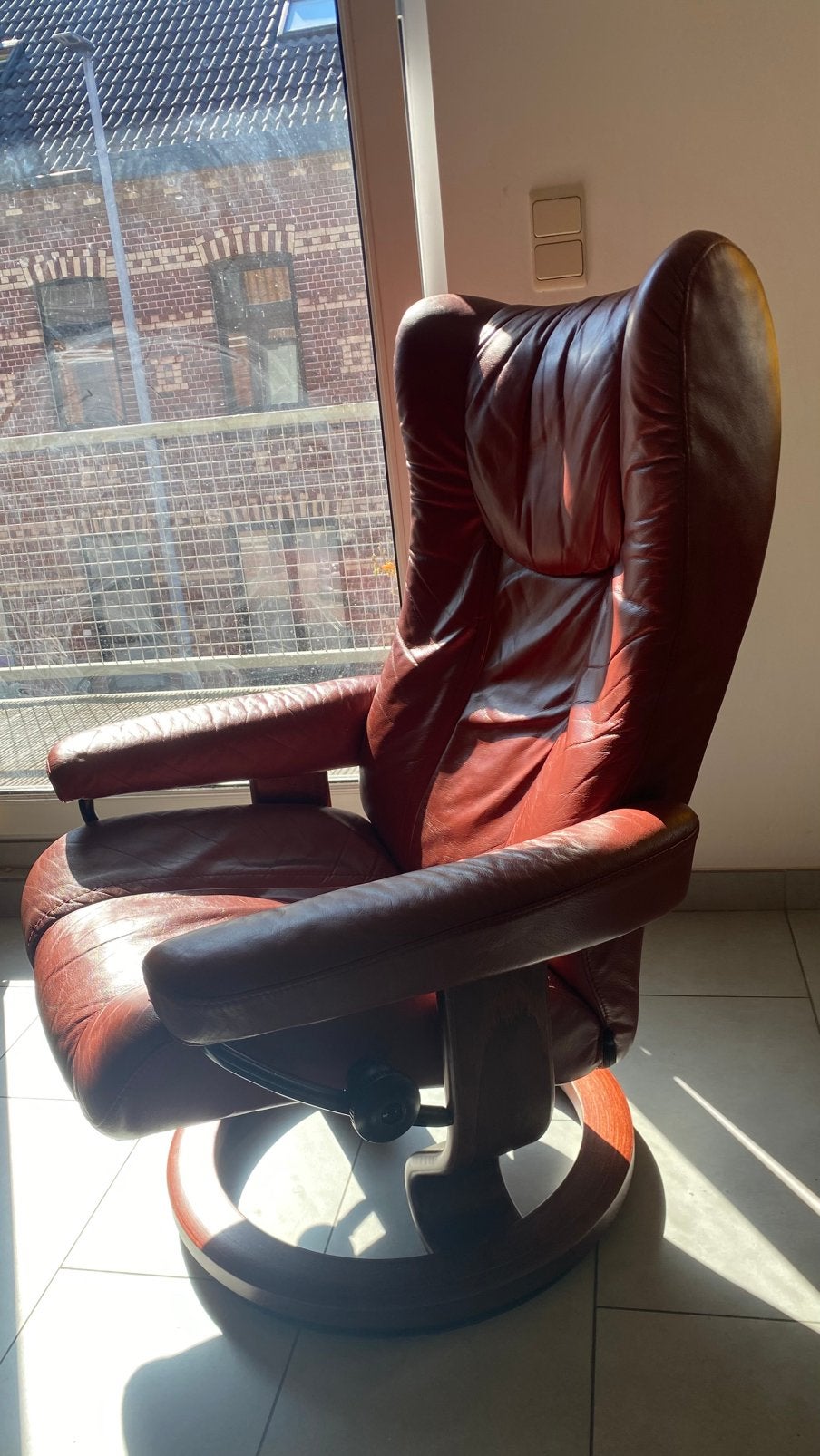 Prachtige Stressless Relaxfauteuil Cognac Leder Luxe Comfort, Huis en Inrichting, Fauteuils, Ophalen, Zo goed als nieuw, Leer
