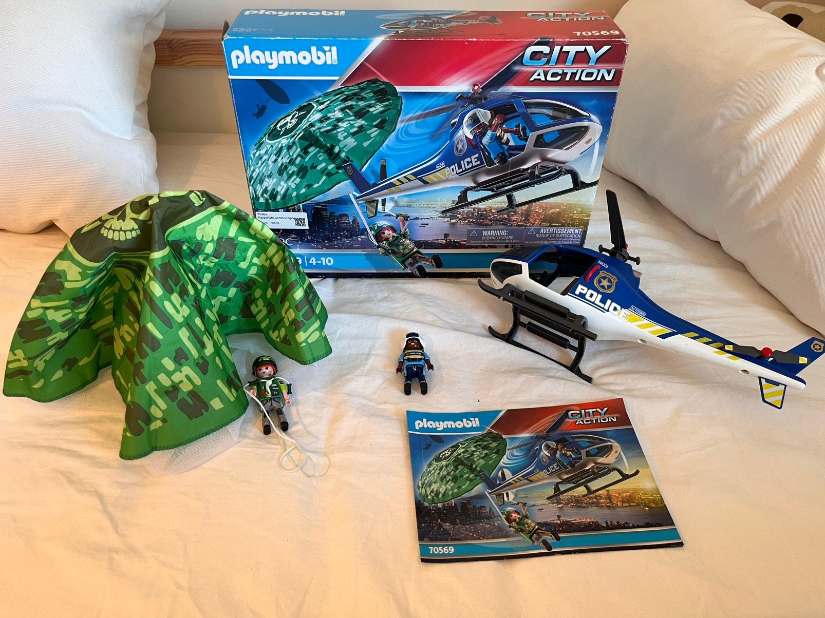 Playmobil  Politie Parachute Helicopter 70569, Kinderen en Baby's, Ophalen of Verzenden, Zo goed als nieuw