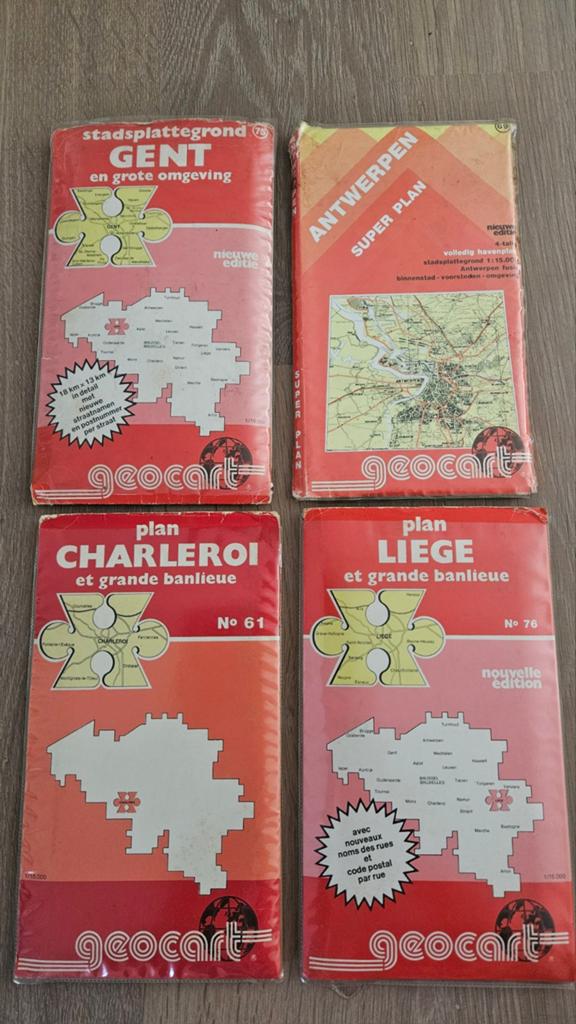 4 x Geocart stadsplattegrond, Boeken, Atlassen en Landkaarten, Ophalen