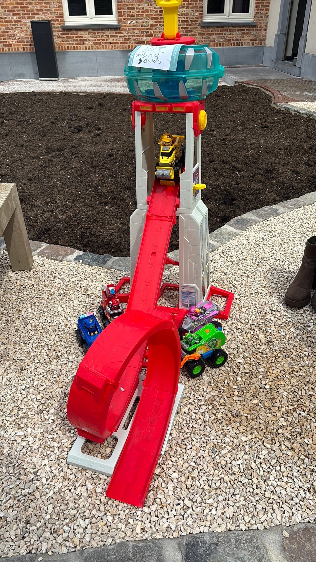 Paw patrol toren incl 5 auto’s, Kinderen en Baby's, Speelgoed | Actiefiguren, Ophalen, Zo goed als nieuw