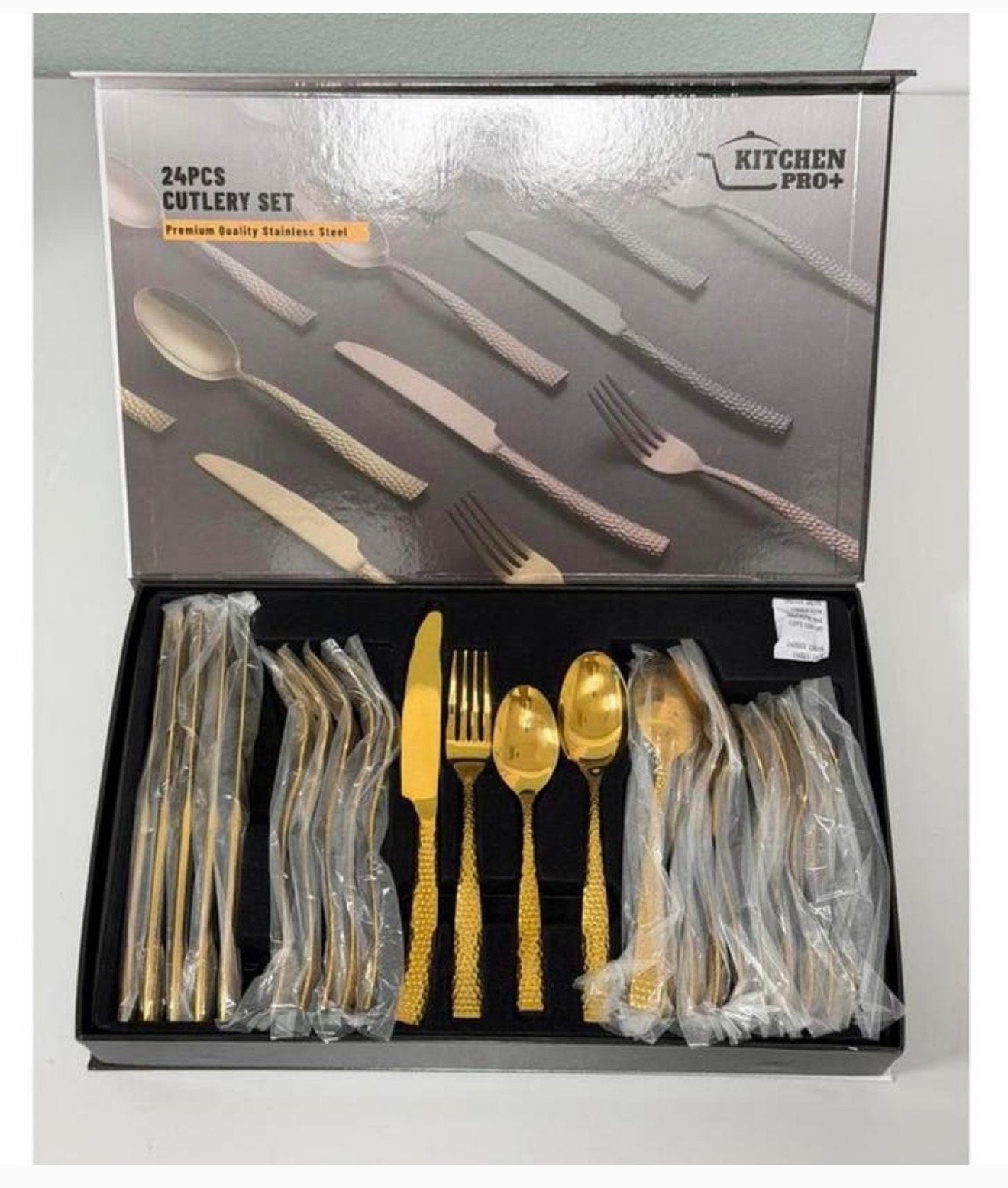de couverts Kitchen Pro, 24 pièces, doré, design de luxe, Maison & Meubles, Cuisine | Couverts, Neuf, Set de couverts, Inox ou Chrome