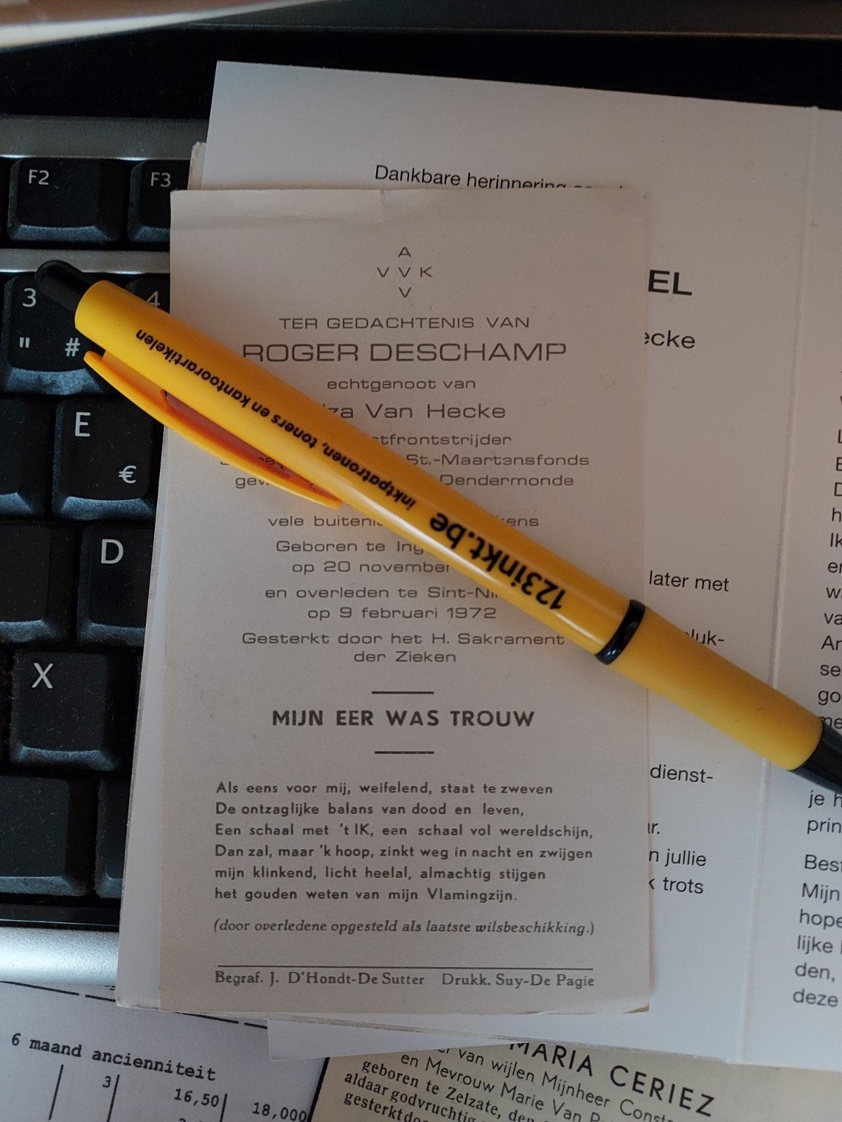 Oostfrontstrijder, Ophalen of Verzenden, Bidprentje