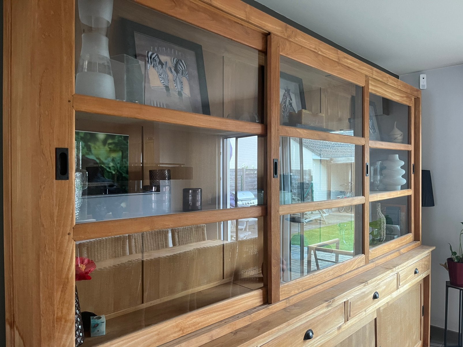 Armoire 2 pièces en teck en très bon état, Teck, 25 à 50 cm, 200 cm ou plus, Avec tablette(s)