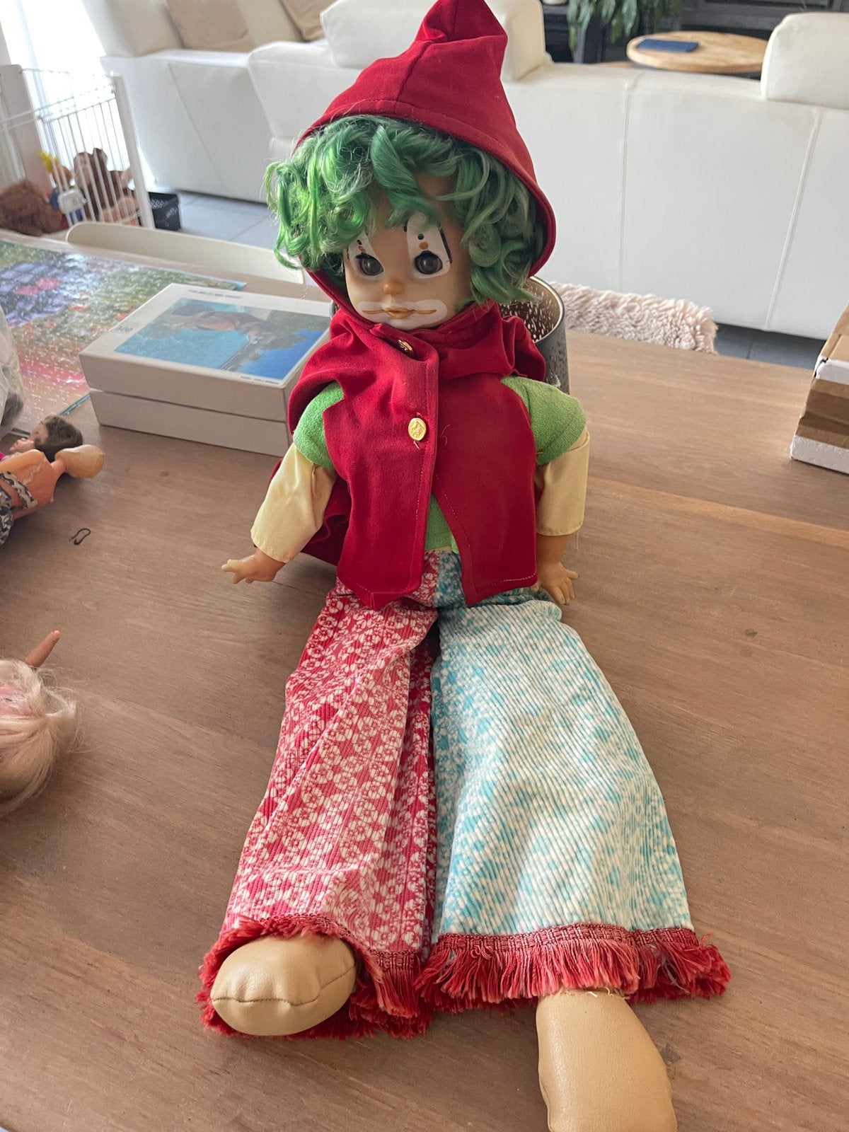 Zeldzame Vintage ARI Clown Pop (70 cm) – Jaren 70 DDR, Enlèvement, Comme neuf, Poupée