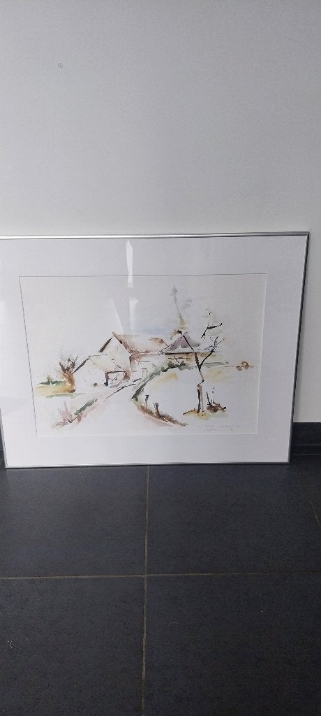Mooi schilderij, Antiquités & Art, Art | Peinture | Classique, Enlèvement, Sous verre, Paysage