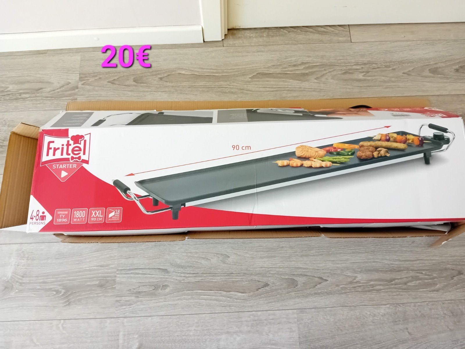 Fritel elektrische bakplaat xxl 90cm, Ophalen, Gebruikt, 4 t/m 7 personen