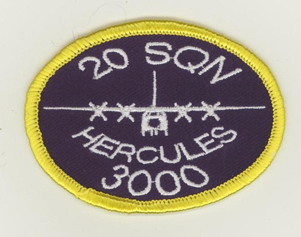 BAF luchtmacht patch 20 squadron C-130H 3000 uur, Verzenden, Luchtmacht, Embleem of Badge