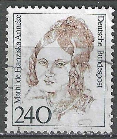 Duitsland Bundespost 1988 - Yvert 1224 - Beroemde vrouw (ST), Verzenden, Gestempeld