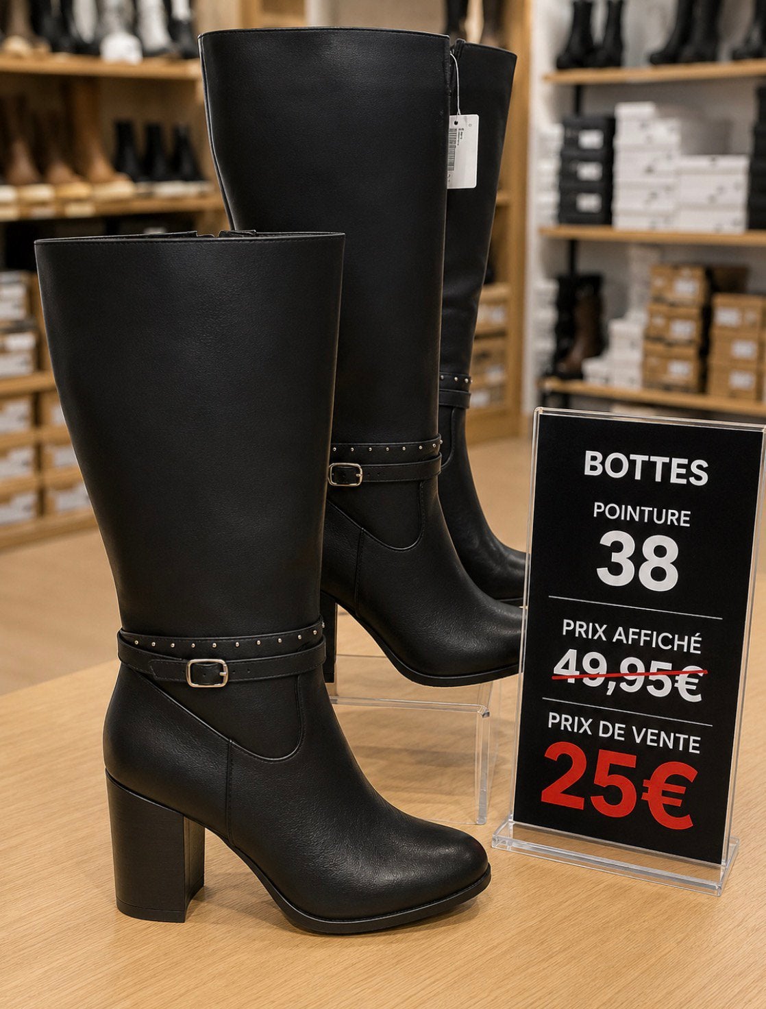 Botte neuf dans sa boite, Neuf, Enlèvement ou Envoi, Bottes hautes, Noir