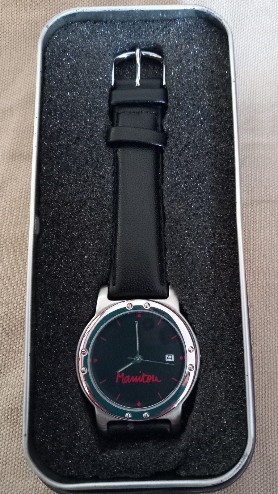 manitou - horloge - nieuw -> 5€, Handtassen en Accessoires, Horloges | Heren, Ophalen, Leer, Staal, Polshorloge