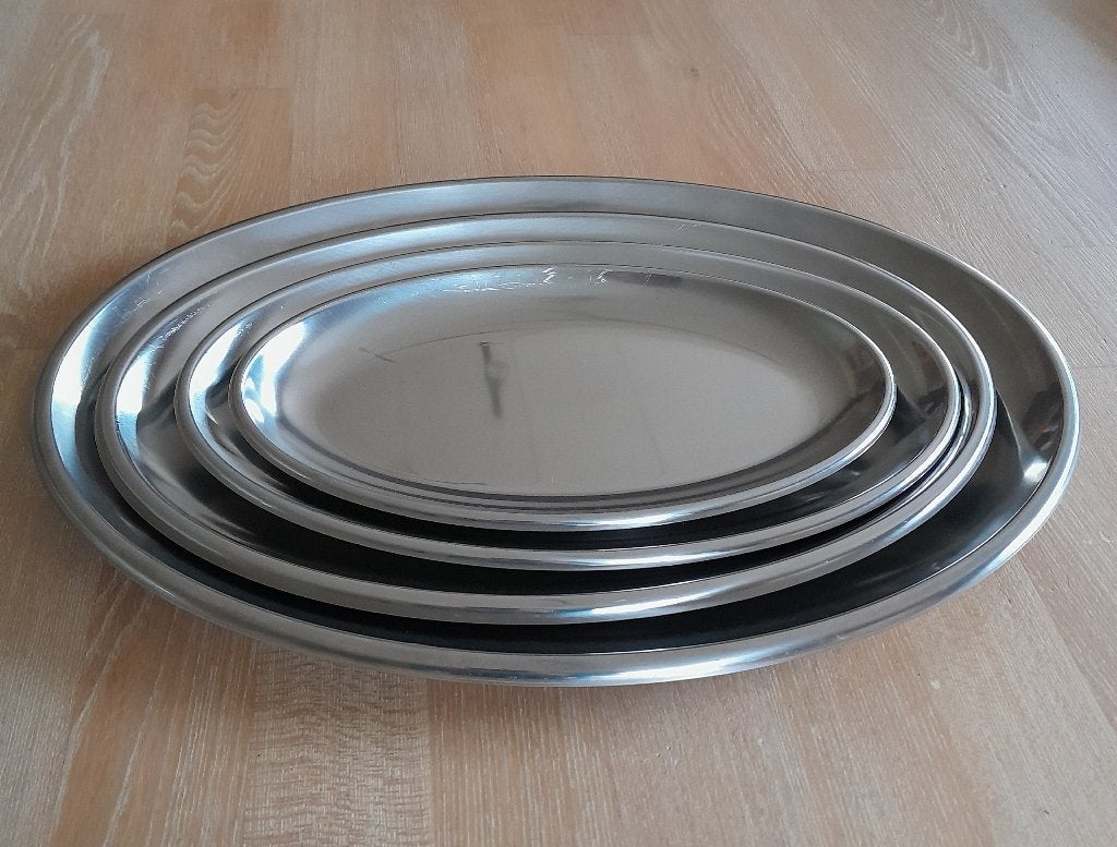 inox schalen, Overige materialen, Schaal, Ophalen of Verzenden, Zo goed als nieuw