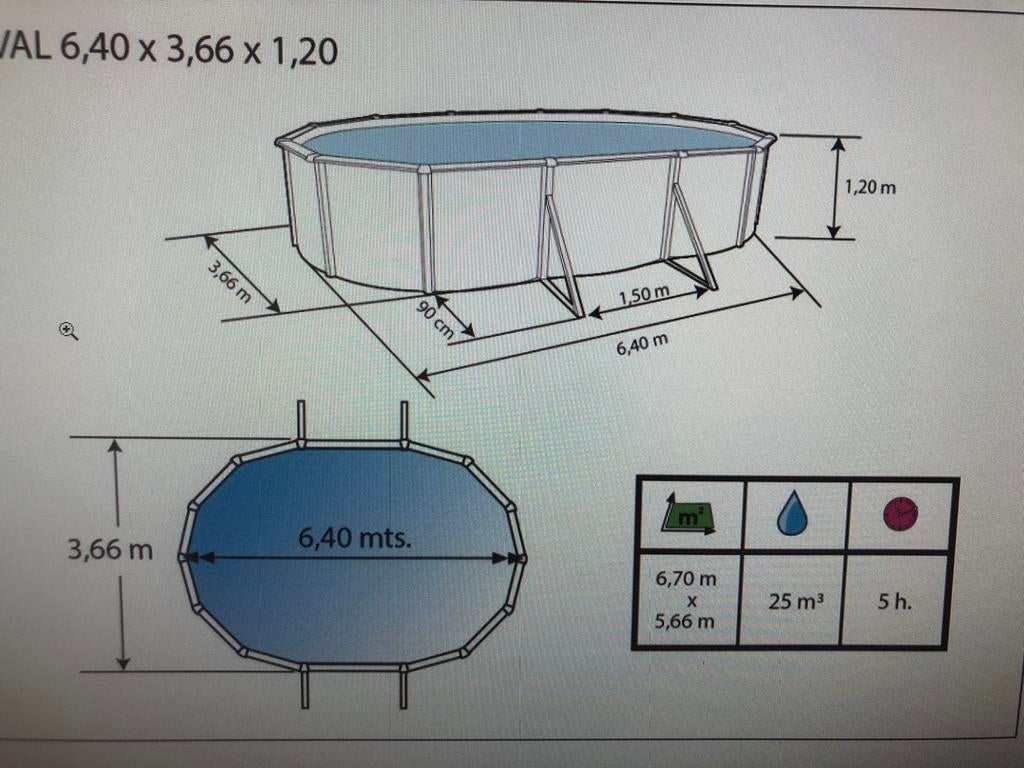 Zwembad 6,1x3,6x1,2 nwe liner/zandfilt/warmtepo/robotcleaner, Tuin en Terras, Zwembaden, Gebruikt, 300 cm of meer, Ovaal, Ophalen