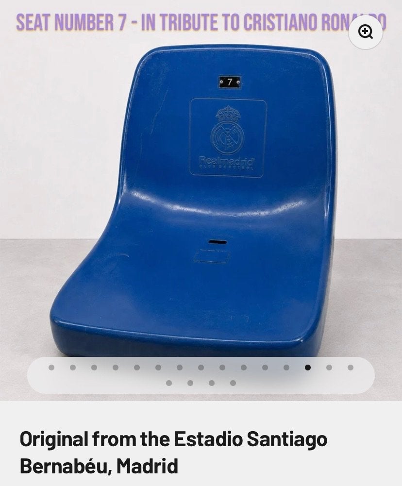 Siège original du stade CR7 Estadio Santiago Bernabéu, Enlèvement ou Envoi, Utilisé, Autres types