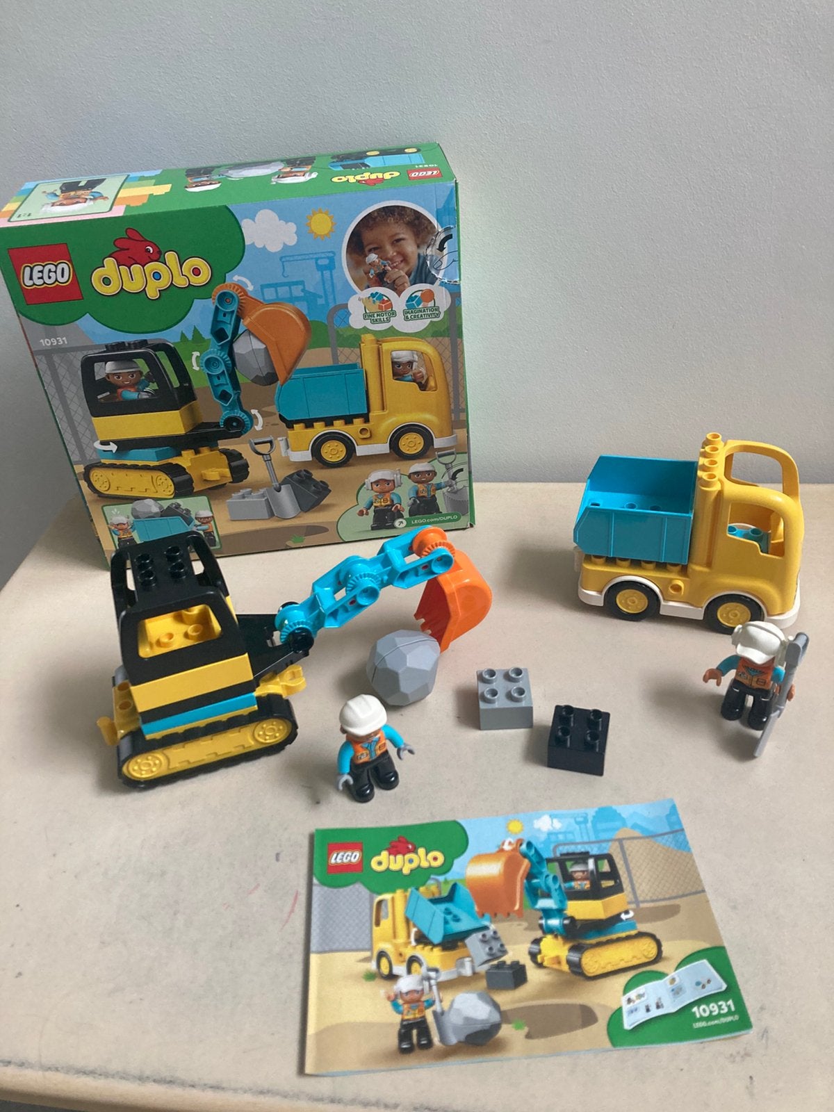Duplo - 10931 - truck en graafmachine met rupsbanden, Ophalen, Zo goed als nieuw, Compleet, Duplo