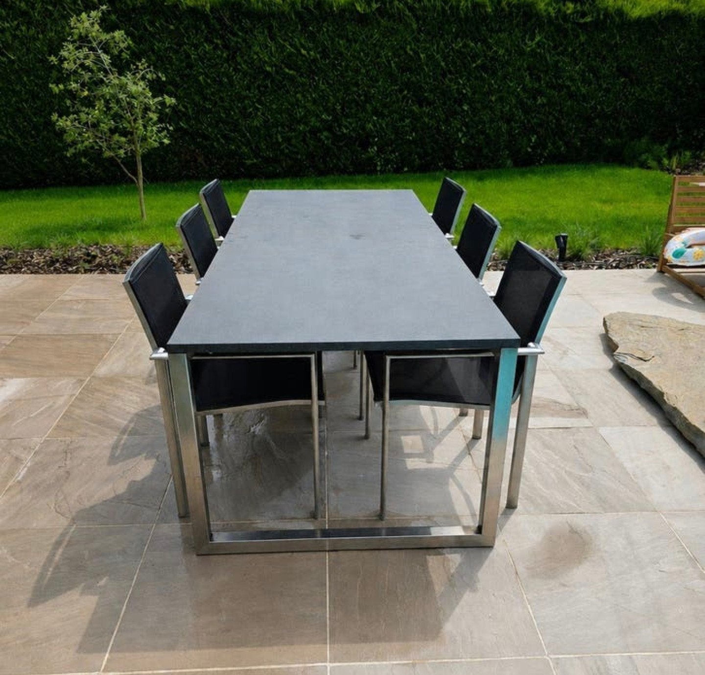 RVS - roestvrij staal - inox tuintafel graniet, Ophalen, Inox, Tuinset