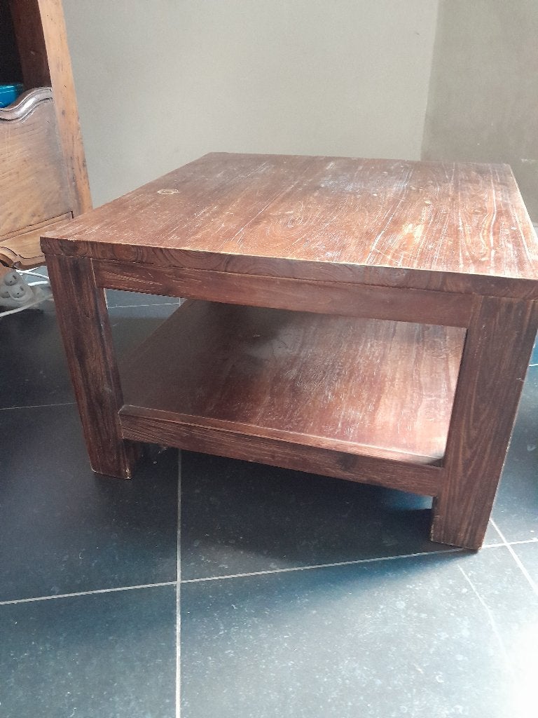 Table d'appoint / Bout de canapé, Maison & Meubles, Enlèvement, Utilisé, Carré, Bois