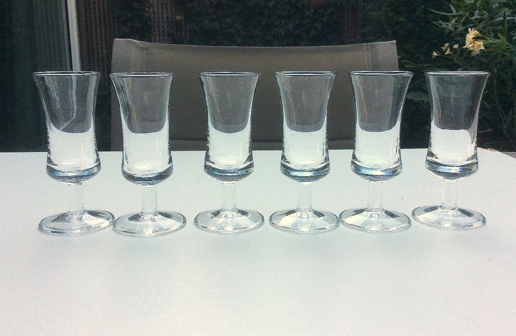 6 verres à gin vintage en forme de tulipe, Enlèvement ou Envoi, Comme neuf, Verres et Verres à shot