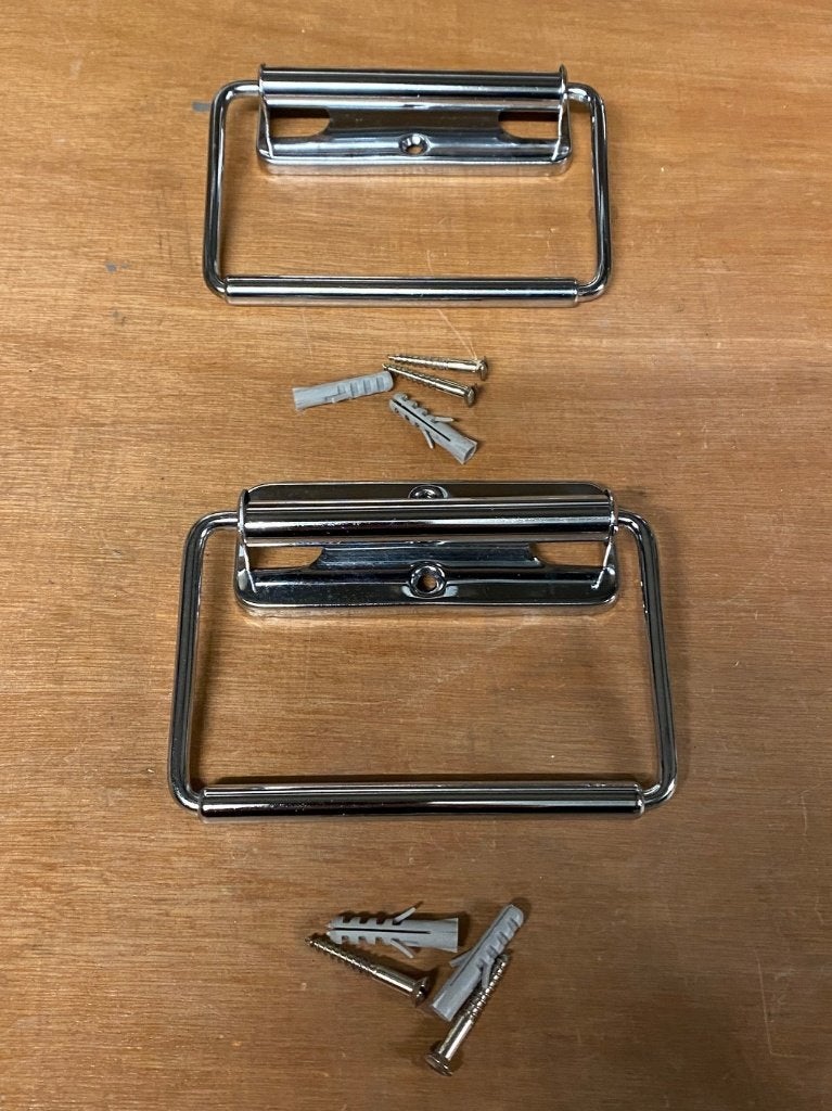 2 porte-rouleaux de papier toilette et 1 porte-gobelet neufs, Enlèvement ou Envoi, Neuf, Chrome
