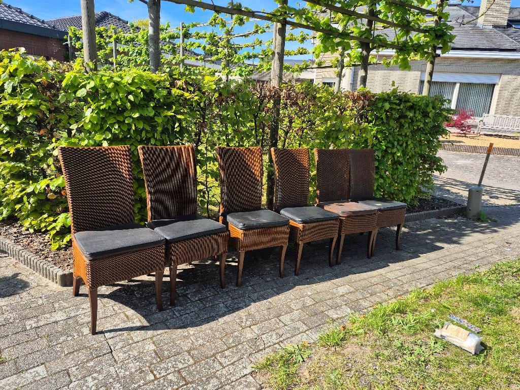 6 eettafel stoelen met zitkussens, Enlèvement, Utilisé, Cinq, Six Chaises ou plus