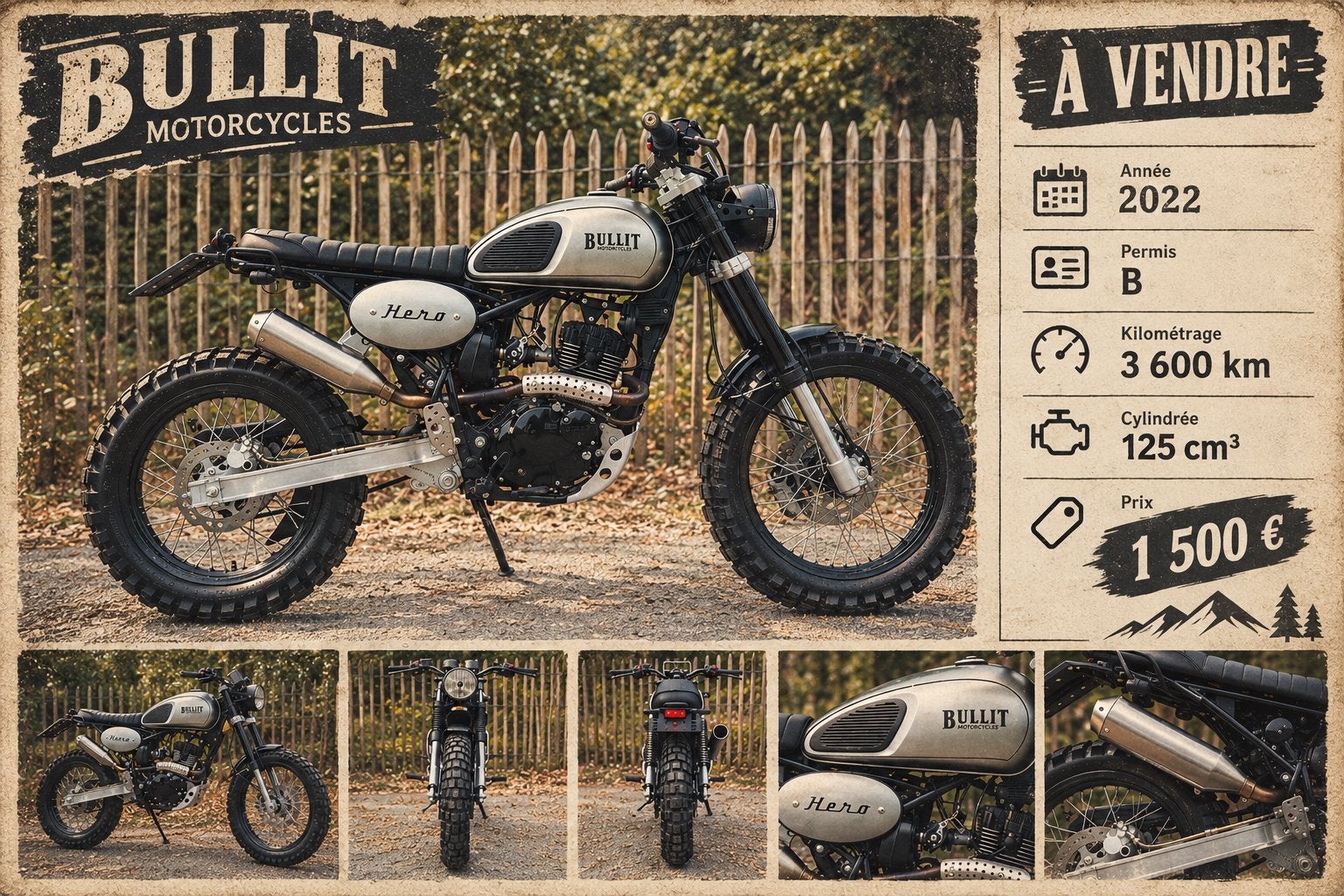 Bullit Hero 125cc Permis B, Particulier, Neuf