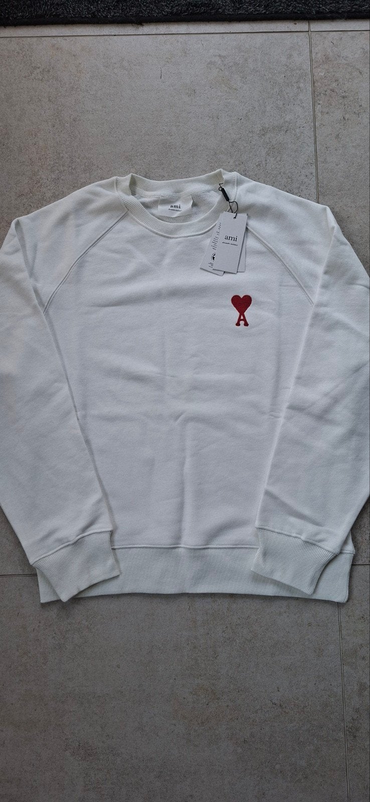 AMI paris trui wit ronde hals maat m Nieuw, Neuf, Enlèvement ou Envoi, Ami Paris, Blanc