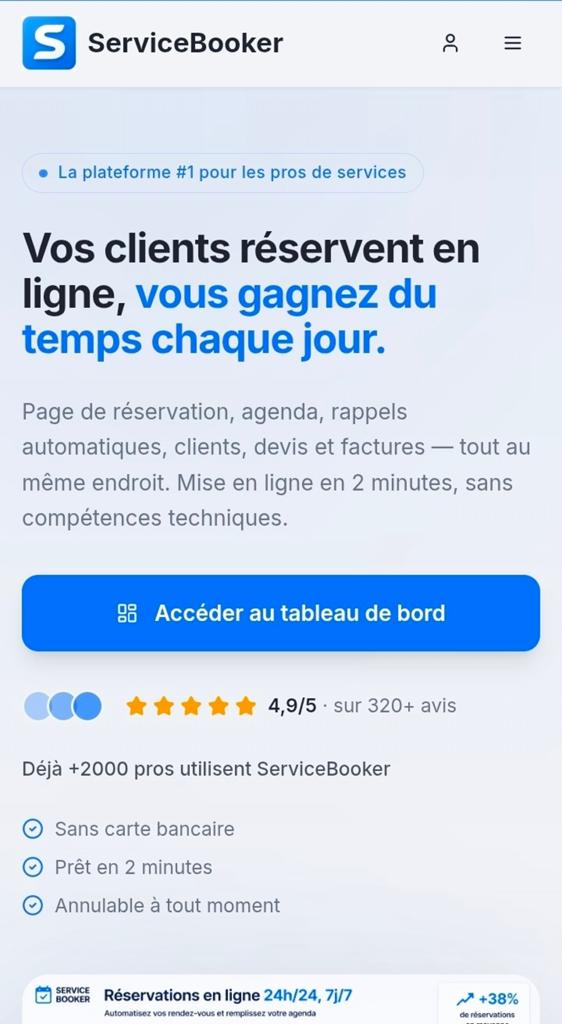 Système de réservation en ligne pour entreprises de services, Diensten en Vakmensen, Computer en Internet experts