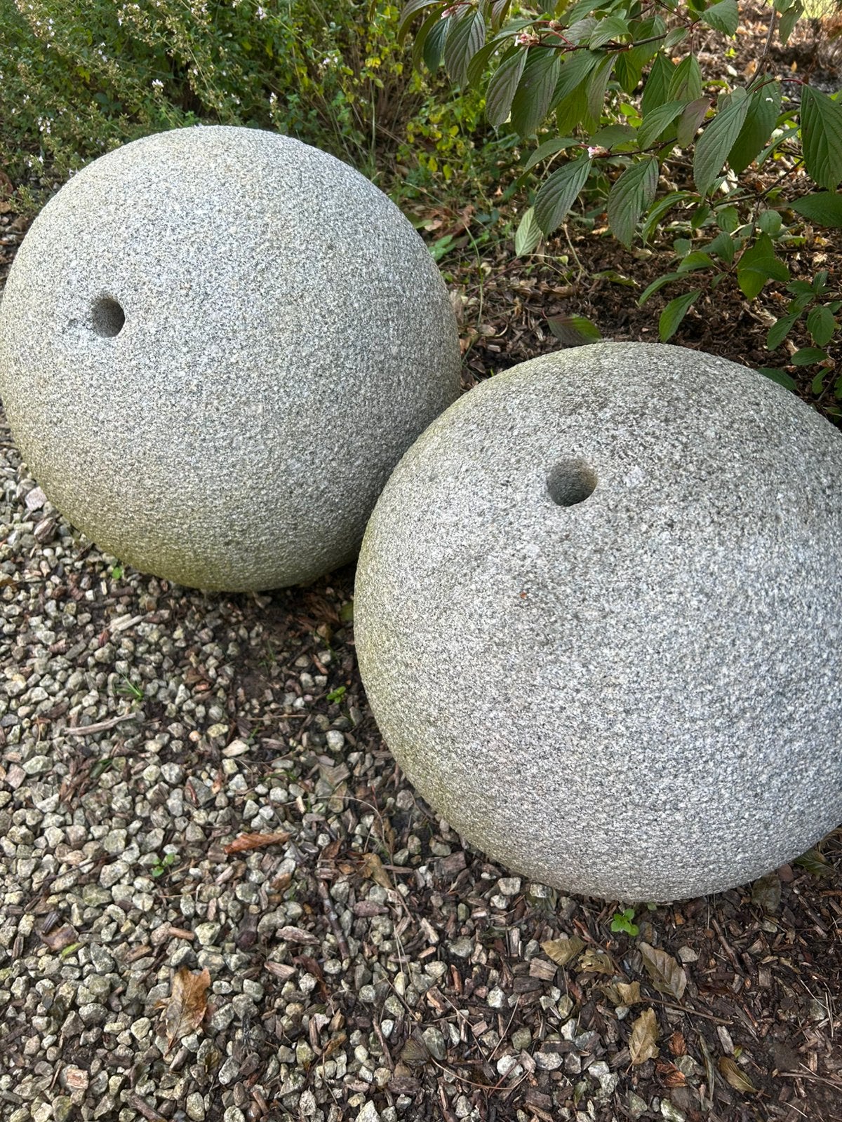 Granieten sierbollen + sier kikker (graniet), Ophalen, Zo goed als nieuw, Graniet