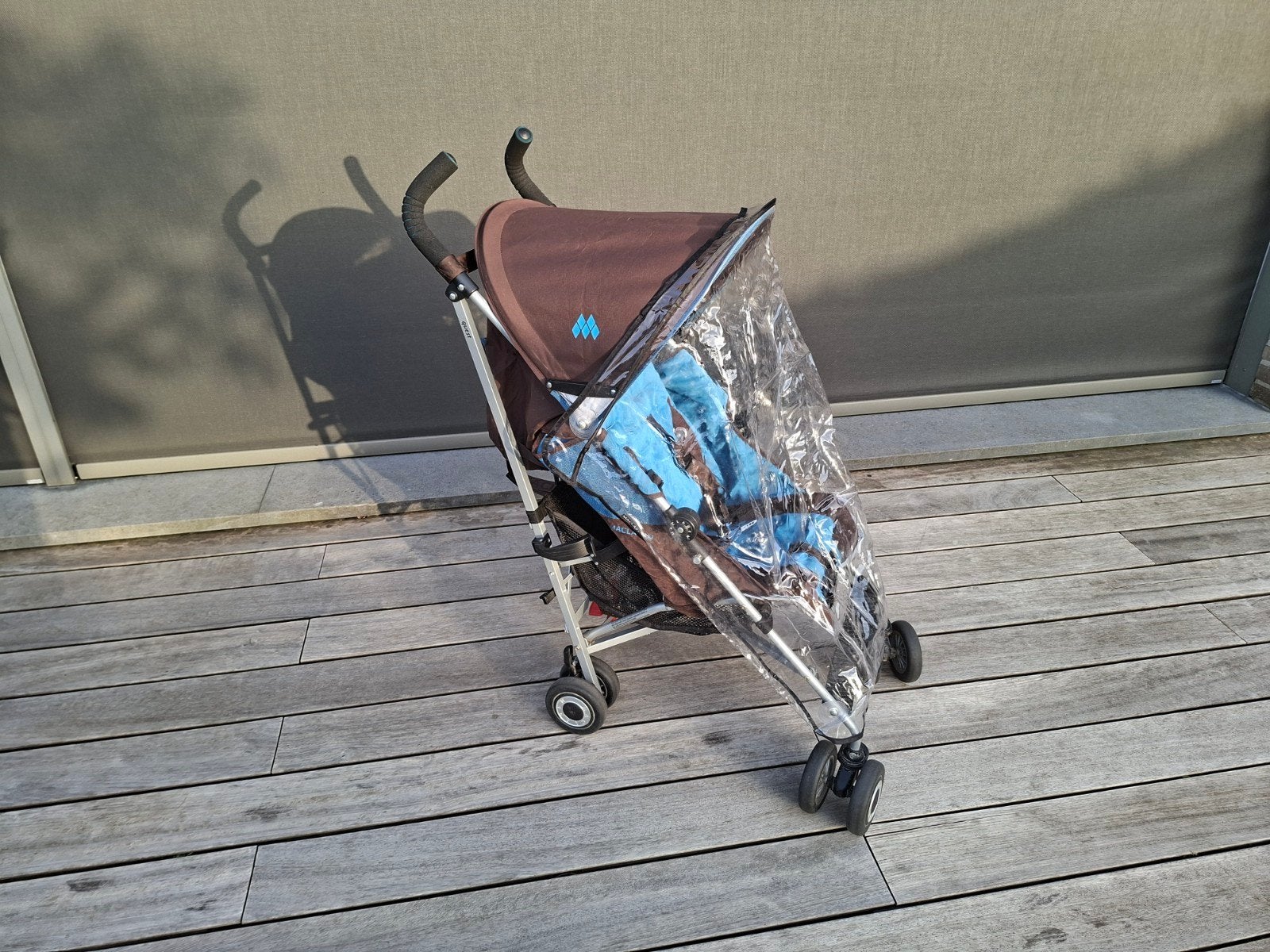 Maclaren Quest buggy bruin-blauw, Ophalen, Zo goed als nieuw, Maclaren, Verstelbare rugleuning