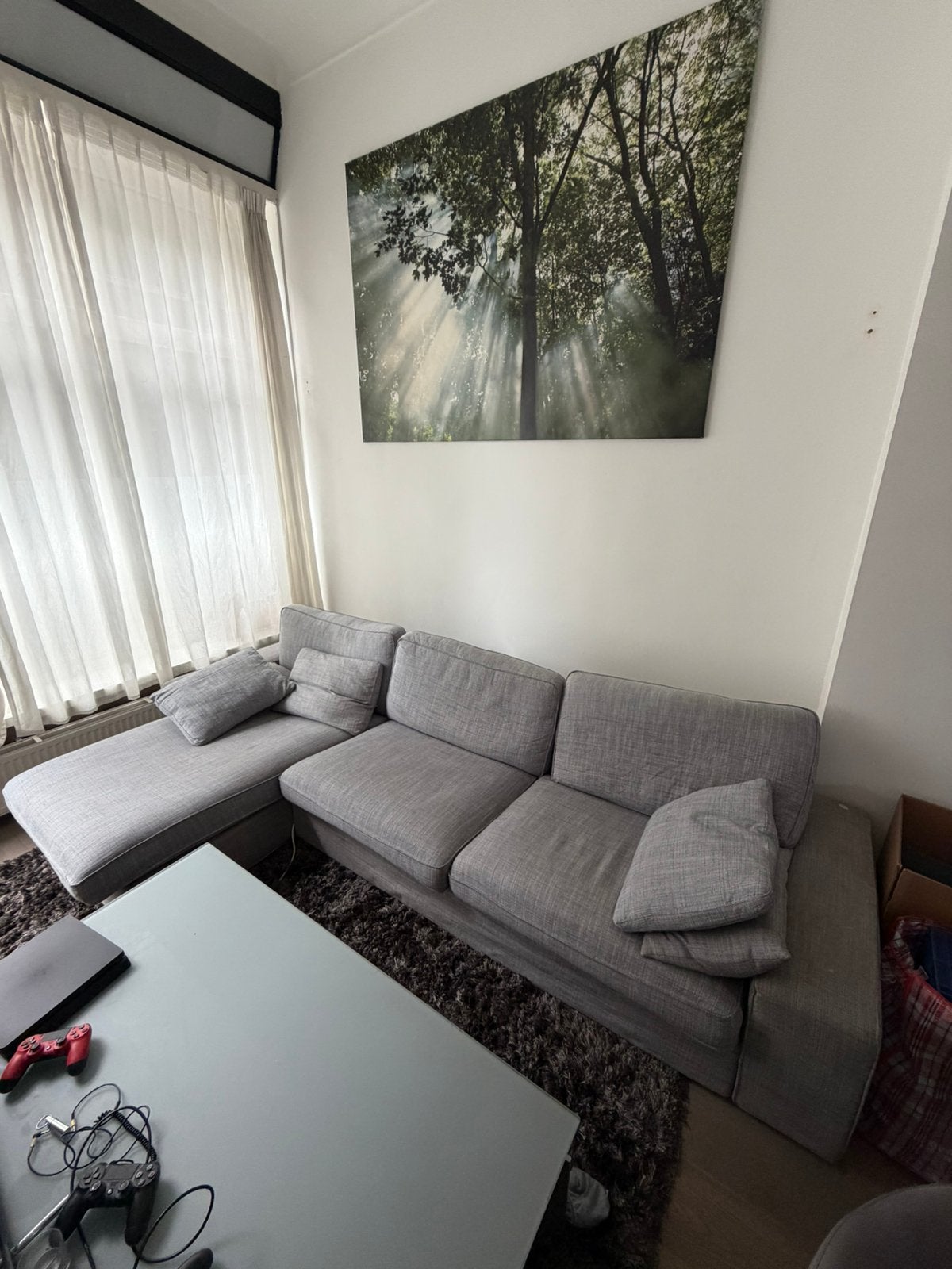 Zetel ikea grijs - op te halen, Enlèvement, Utilisé, Tissus
