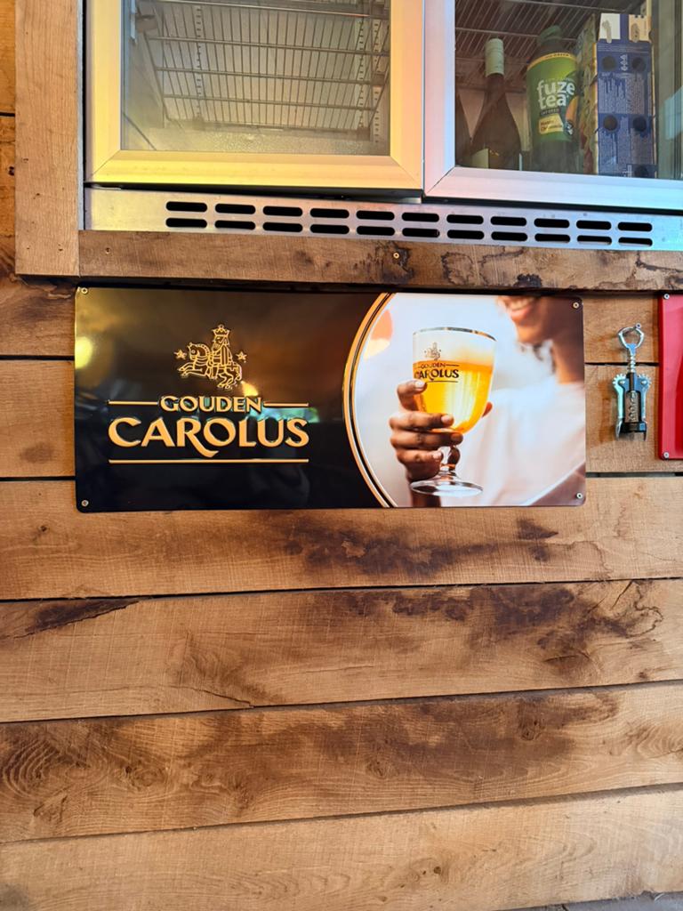 Gouden Carolus reclamebord, Verzamelen, Biermerken, Ophalen, Nieuw