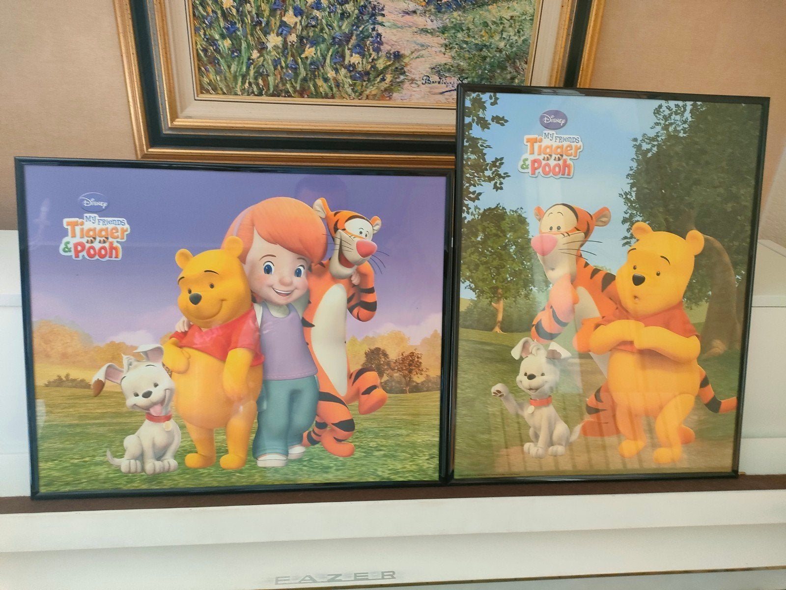 Lot de 2 cadres posters Winnie l'ourson, Enlèvement ou Envoi
