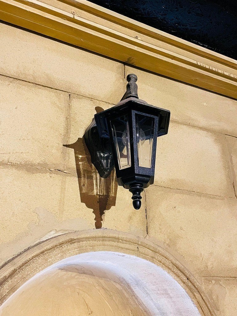 Paar van lantaarn wandlampen, Ophalen, Gebruikt, Metaal