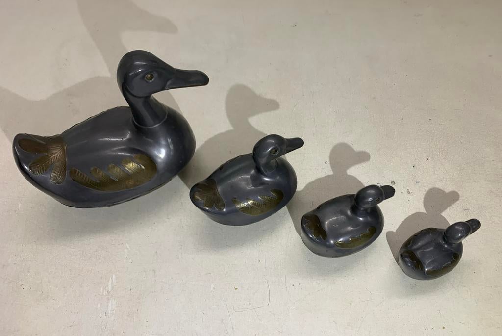 Tinnen eenden doosjes, Antiek en Kunst, Ophalen of Verzenden