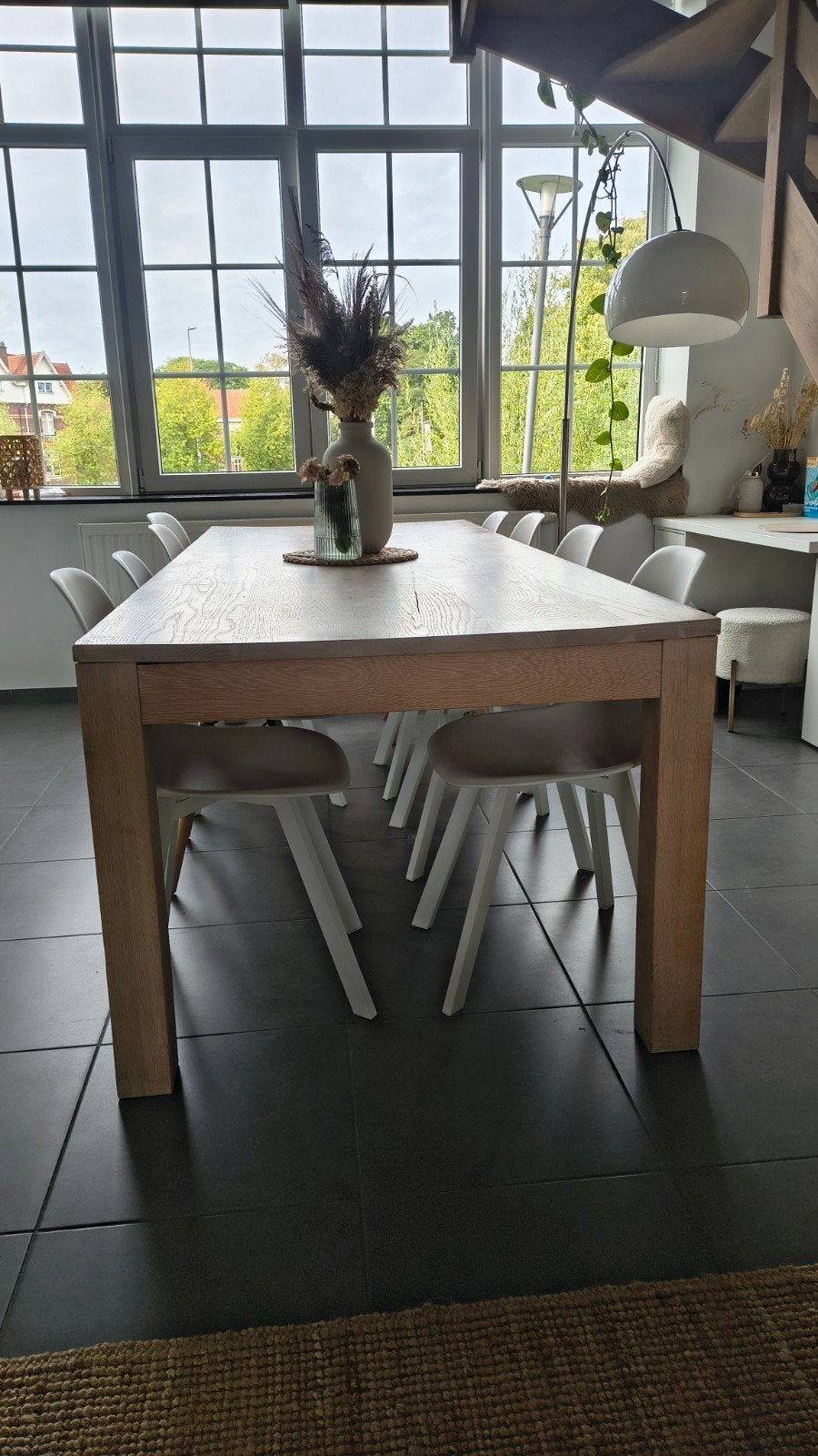 grote eiken eettafel, Huis en Inrichting, Ophalen, Gebruikt, 100 tot 150 cm, Eikenhout