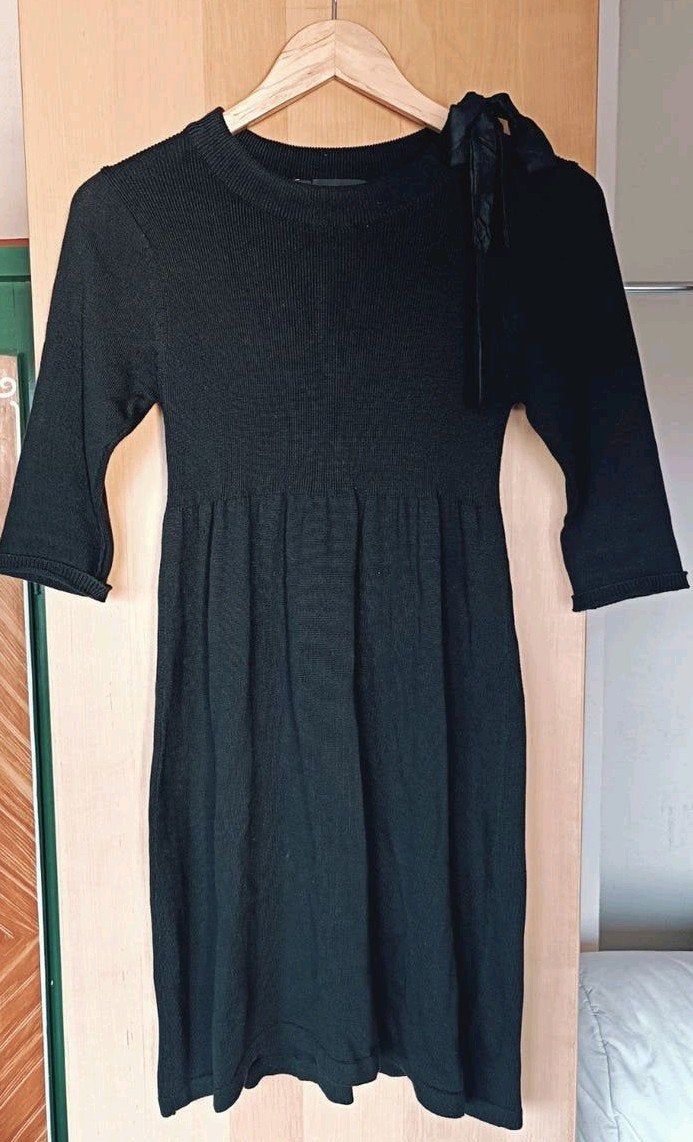 Zwarte jurk, katoen, 3/4 mouwen * Zara * M, Maat 38/40 (M), Ophalen of Verzenden, Zo goed als nieuw, Boven de knie