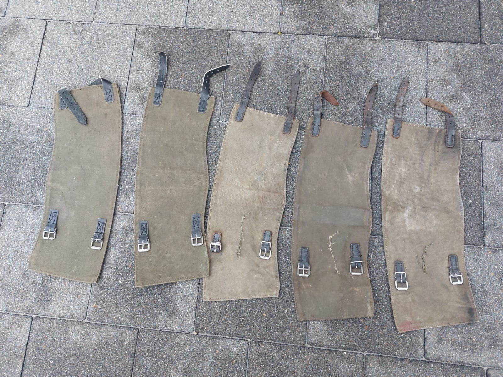 Lot van 5 Duitse DDR Getten (Gamaschen) PAUSCH 1962, Verzamelen, Ophalen of Verzenden, Landmacht, Kleding of Schoenen