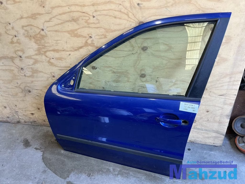 SEAT LEON 1 BLAUW L5S5 links voor deur 1999-2005, Autos : Pièces & Accessoires, Carrosserie & Tôlerie, Porte, Seat, Avant, Gauche