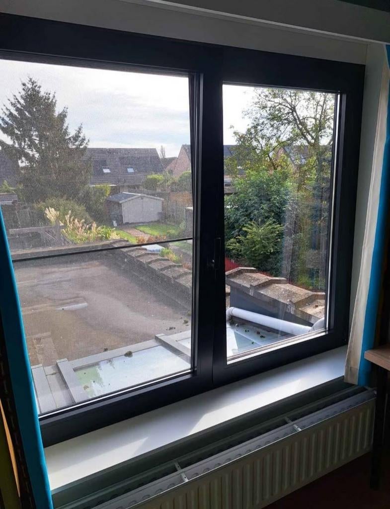 Nieuw dubbel opendraaiend draaikip raam met vliegenraam., Doe-het-zelf en Bouw, Ophalen