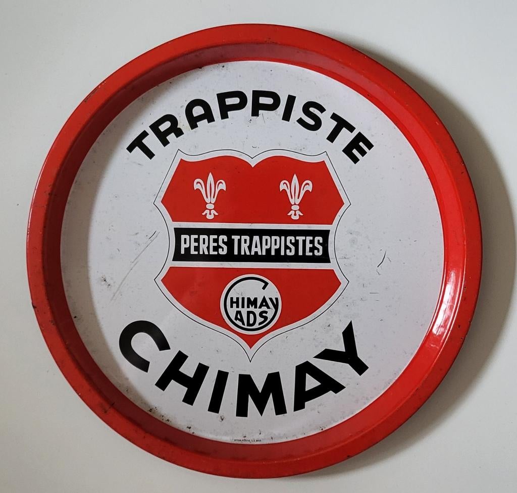Blikken plateau Trappiste Chimay., Verzamelen, Ophalen of Verzenden, Reclamebord