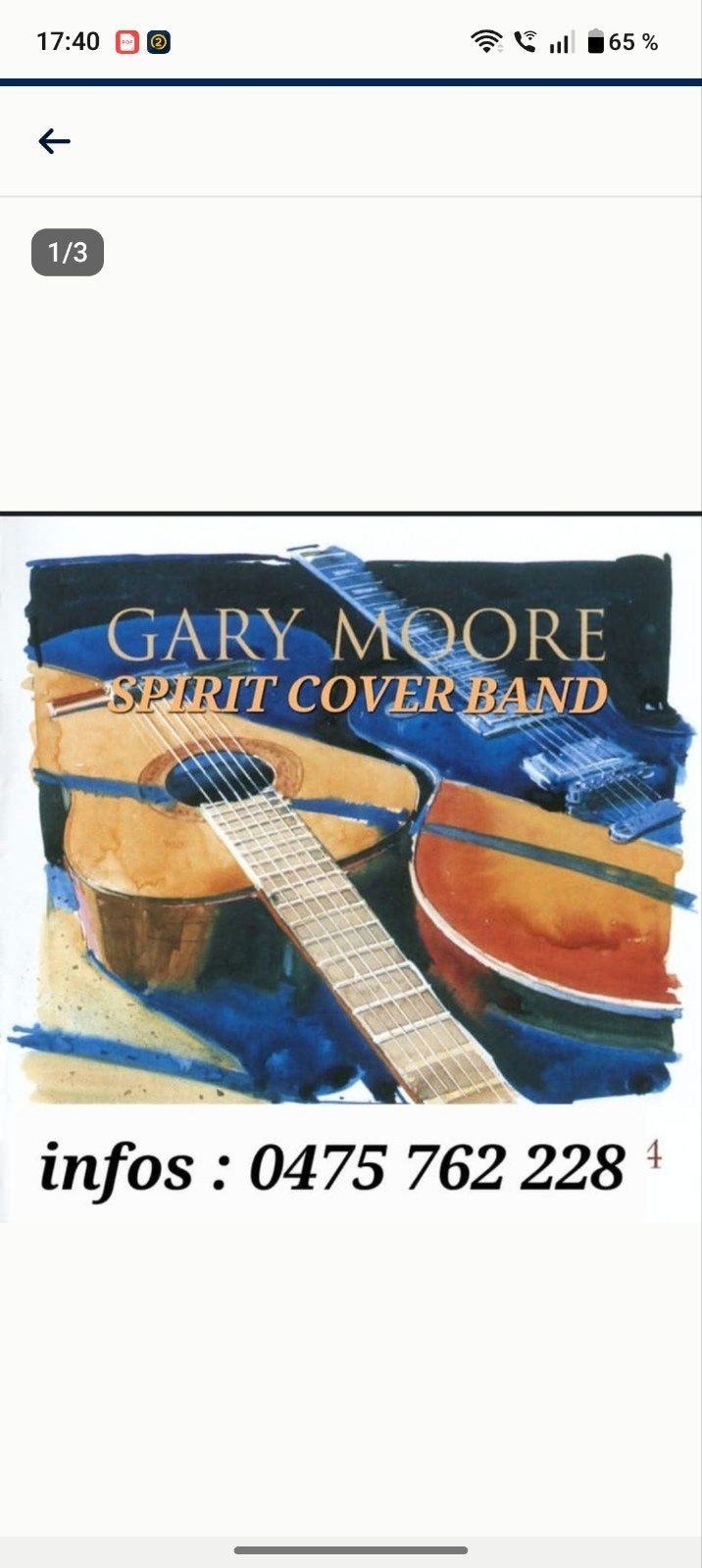 Groupe Cover Gary Moore pour toutes animation, Enlèvement ou Envoi