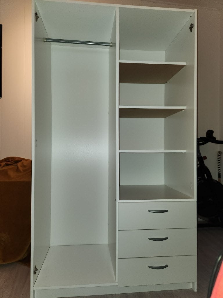 Closet - Armoire étagère blanche avec tiroirs, Maison & Meubles, Armoires | Commodes, 3 ou 4 tiroirs, 25 à 50 cm, Blanc, Utilisé