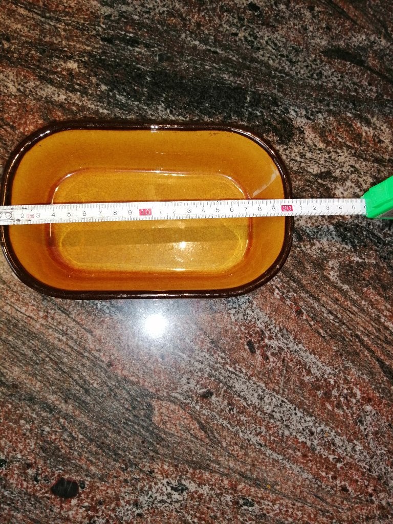 amberkleurige ovenschaal, Ophalen, Zo goed als nieuw, Overige stijlen, Schaal of Schalen