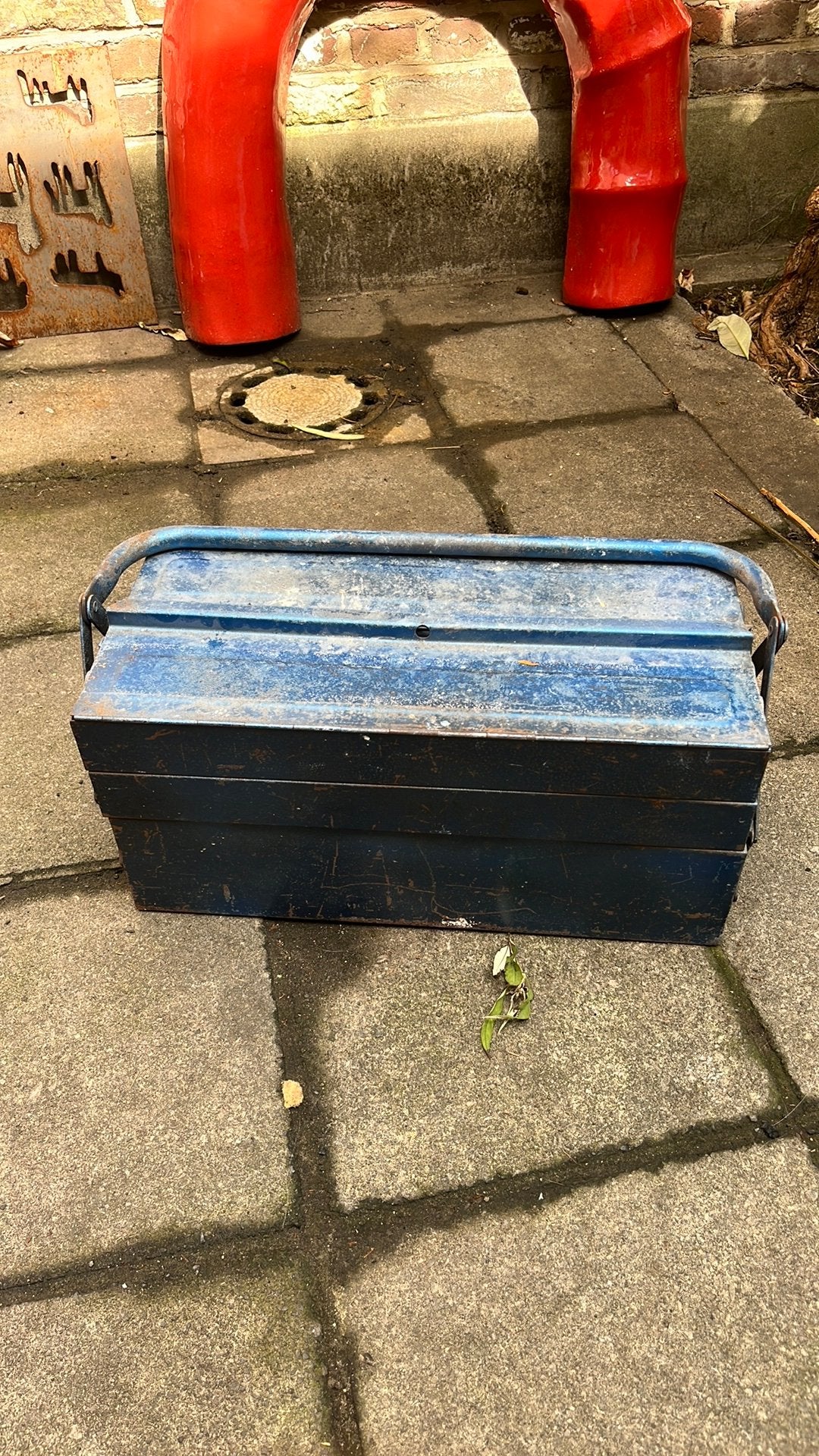 metalen blauwe gereedschapskoffer, Enlèvement, Utilisé