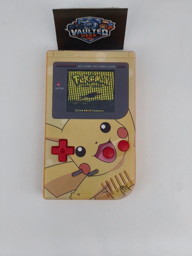 Nintendo Game Boy DMG IPS USB-C Pikachu custom mod, Ophalen of Verzenden, Refurbished, Game Boy Classic