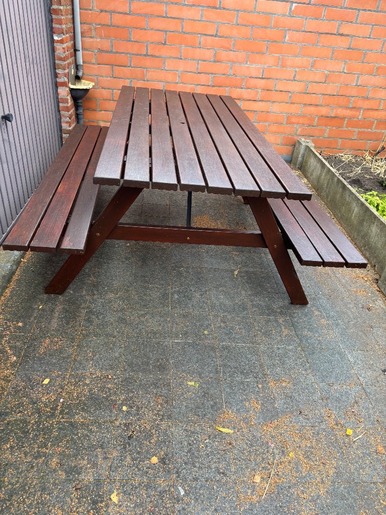 Picknicktafel, Ophalen, Gebruikt, Rechthoekig, Hout