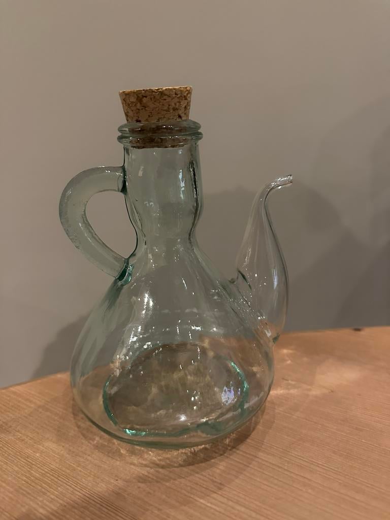 Prachtig Glazen Oliekannetje met Kurk, Ophalen of Verzenden, Zo goed als nieuw