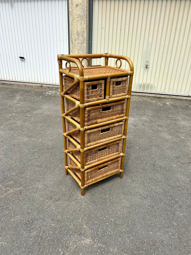 Petite commode en rotin Vintage, Enlèvement, Utilisé