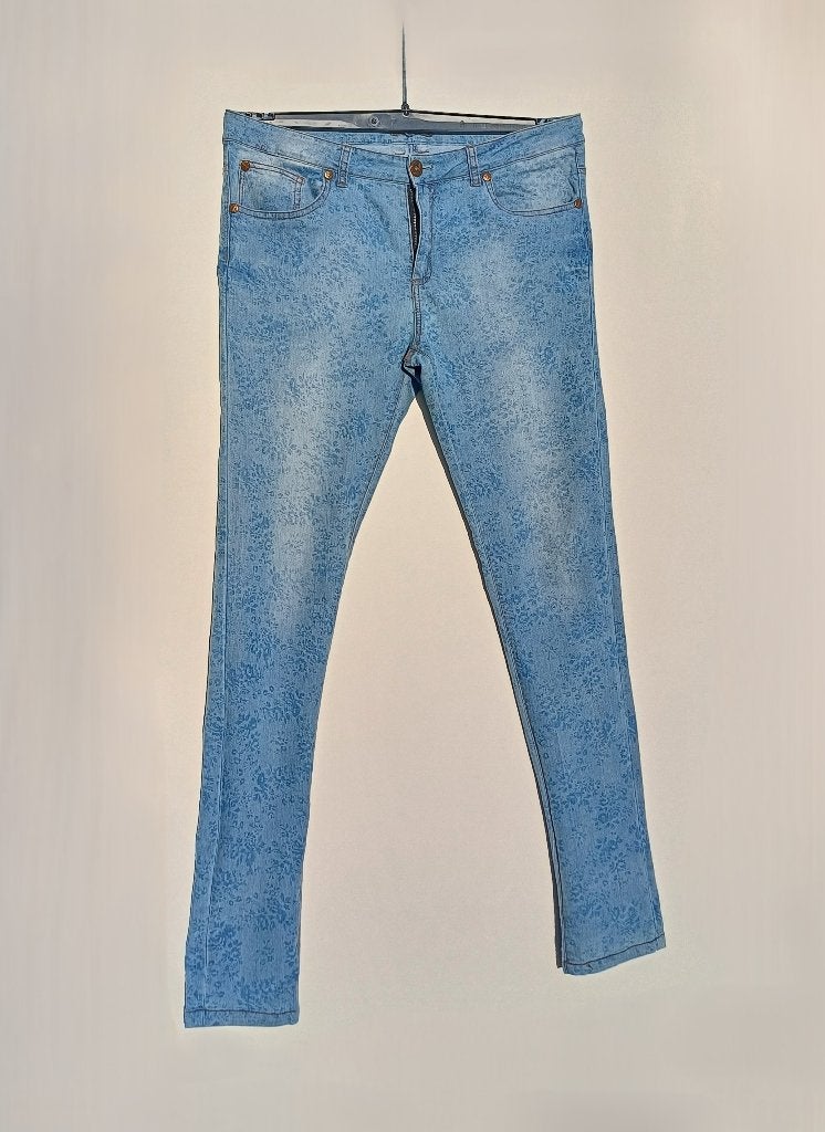 Mooie jeans broek met bloemen motief, Enlèvement ou Envoi, Neuf, Taille 42/44 (L)